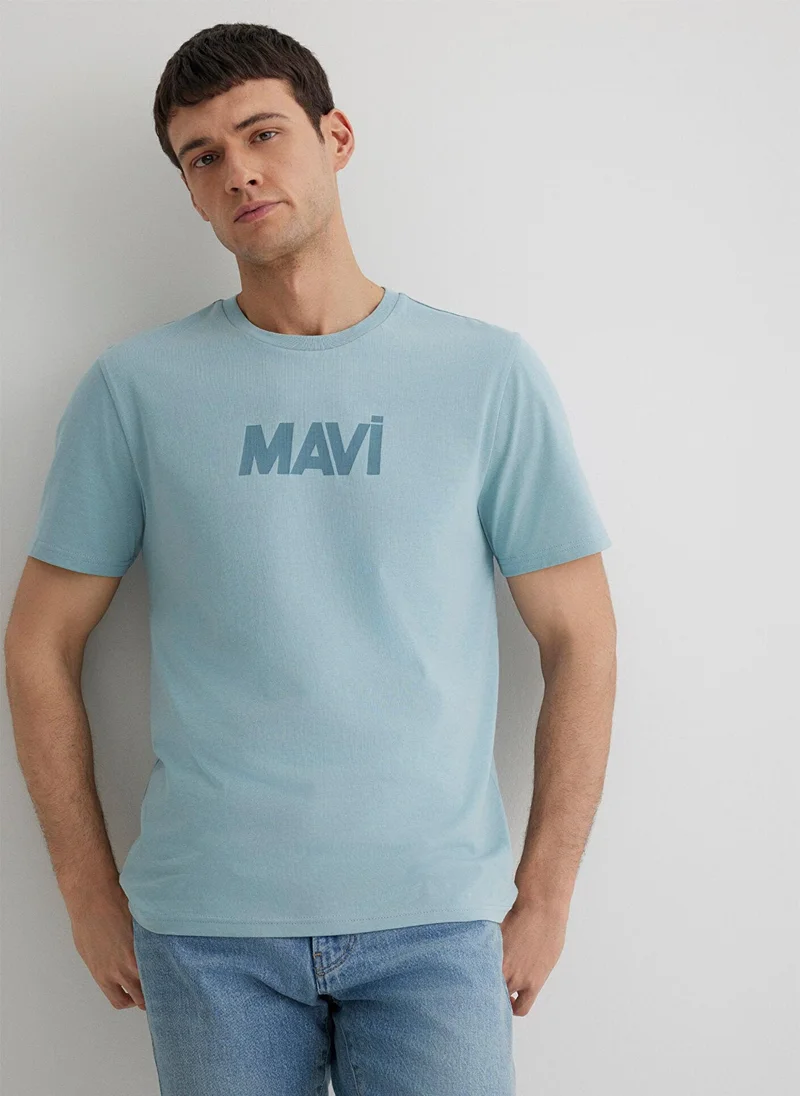 MAVI Mavi Logo Printed Blue T-Shirt