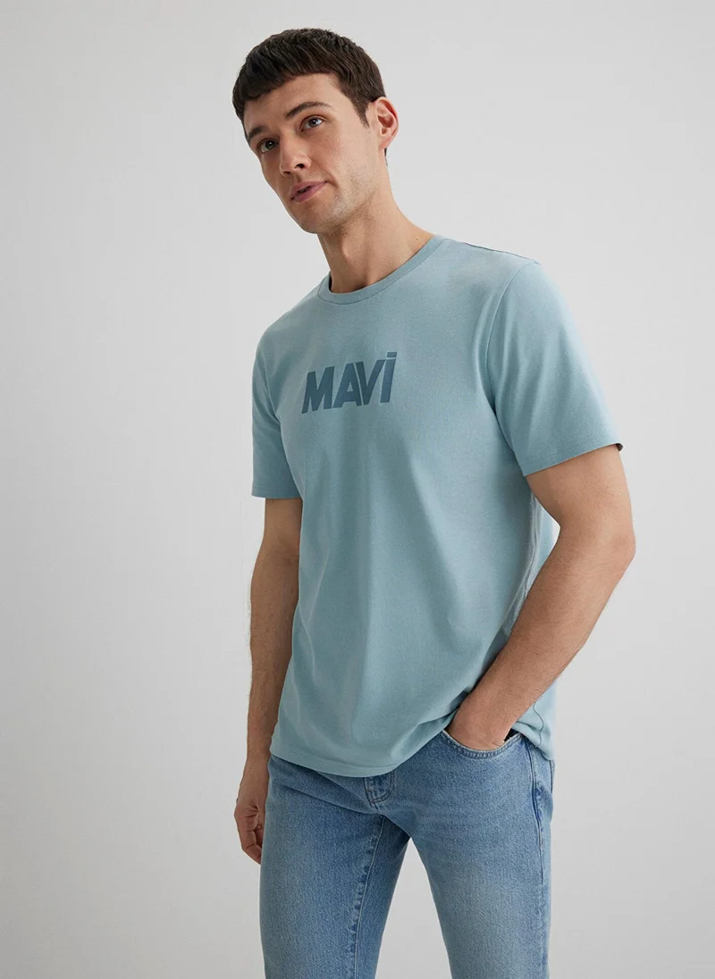 MAVI Mavi Logo Printed Blue T-Shirt
