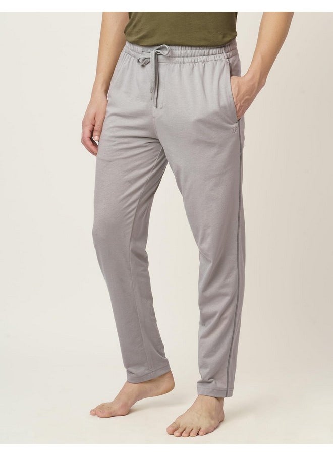 DaMENSCH DAMENSCH Mens Regular Fit Statement Jersey Track Pants| Soft Prima Jersey Track Pant for Men-Pack of 1-Stone Grey-M  - Image 5