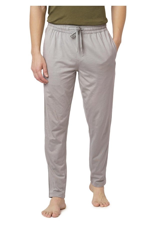 DaMENSCH DAMENSCH Mens Regular Fit Statement Jersey Track Pants| Soft Prima Jersey Track Pant for Men-Pack of 1-Stone Grey-M  - Image 1