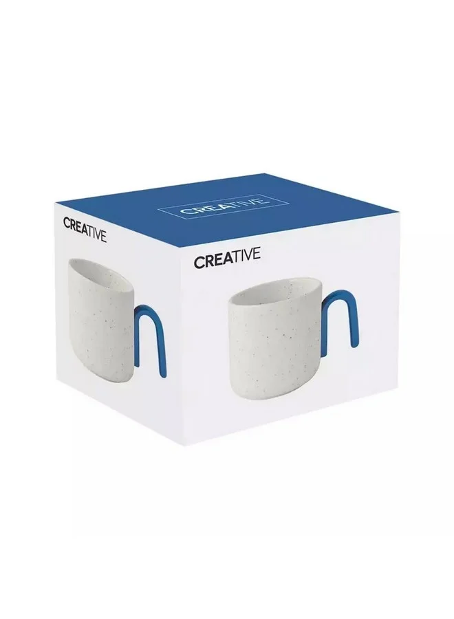 Easy Life Microwave and Dishwasher Safe Porcelain Coffee Mug White and Blue 350ml R1740#CRWB