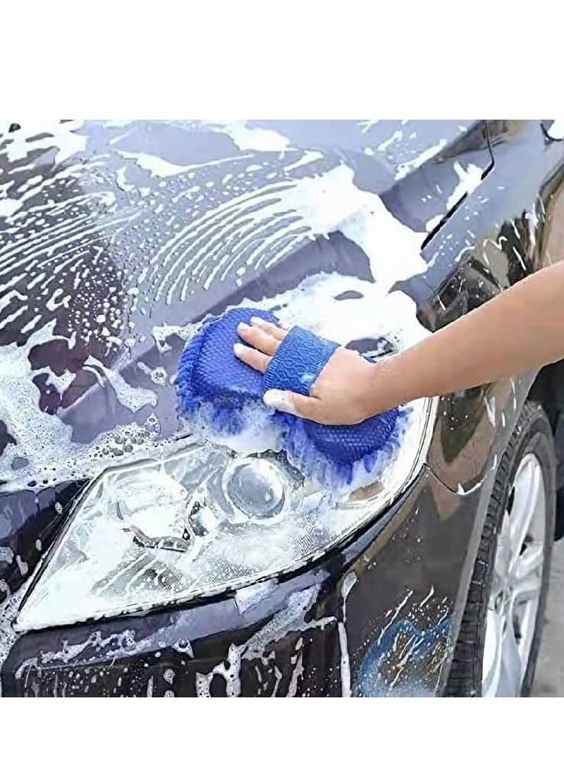 SYOSI Car wash Cleaning Supplies 3-Piece Set Premium Chenille Microfiber Washing Sponge-Washing Gloves-Washing Towel-no lint Scratches-Super Soft Cleaning Gloves with Handbag Gloves - Image 3