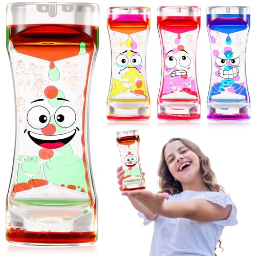 Shappy 4 Pcs Emotion Sensory Bottles Liquid Motion Bubbler Colorful Water Fidget Toy Sensory Bottles for Toddlers Quiet Fidget Toys for Autistic Children Calming Corner Social Emotional Learning - Image 1
