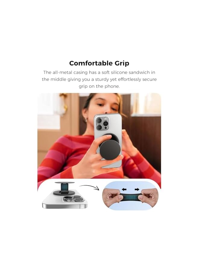 Green Tiger All-Metal Magnetic Phone Ring Holder for MagSafe, Magnetic Cell Phone Grip Stand Finger Ring Kickstand for MagSafe iPhone 16/15/14/13/12 Series - Image 3