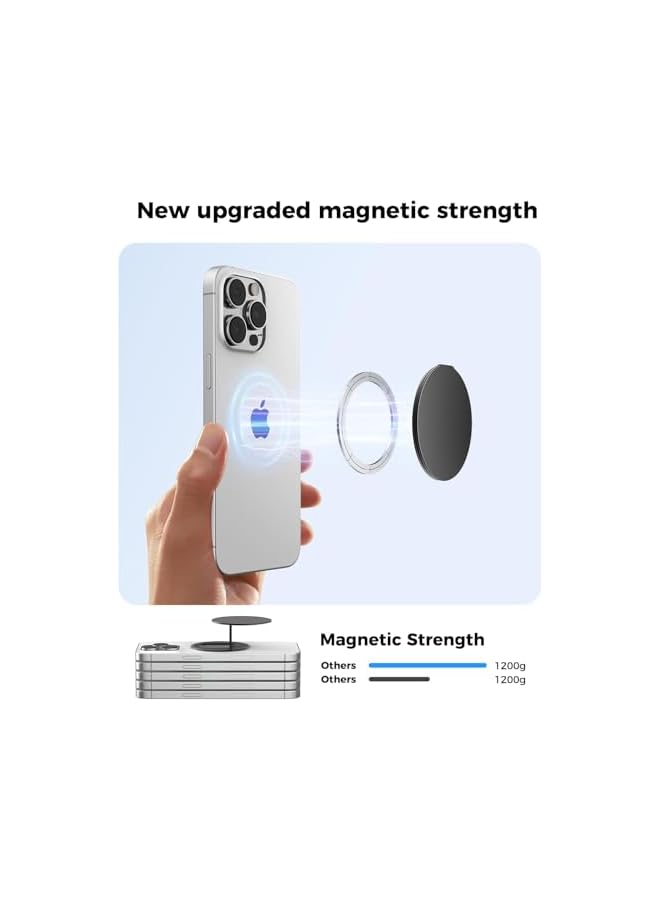 Green Tiger All-Metal Magnetic Phone Ring Holder for MagSafe, Magnetic Cell Phone Grip Stand Finger Ring Kickstand for MagSafe iPhone 16/15/14/13/12 Series - Image 2