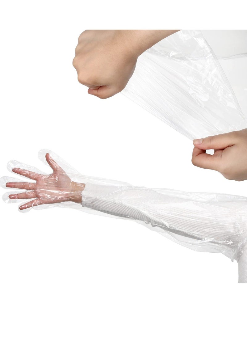 Disposable Field Dressing Gloves, 50 Pcs Veterinary Dressing Gutting Long Arm Gloves for Field Dressing Gutting Deer Gardening Painting Full Arm  - Image 1