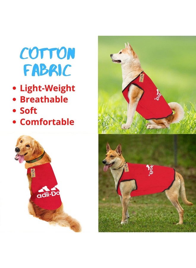 Western Era Soft Cotton Dog T-Shirt | Comfortable & Breathable Dog Clothing | Sleeveless Vest Puppy Outfit | Pet Tank Top Fashion Apparel (Red) (Xxxlarge) (30 Inches) - Image 4
