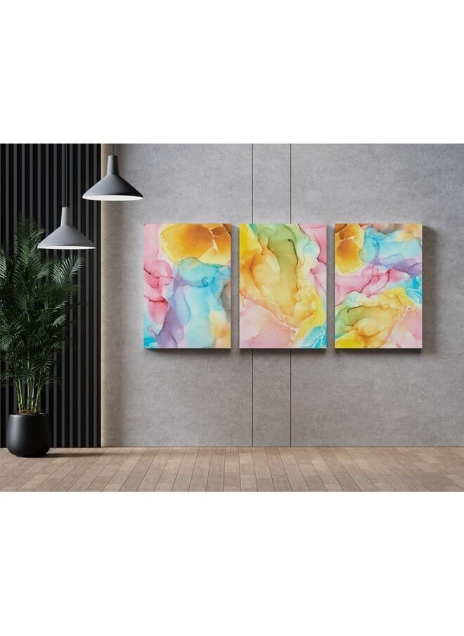 Set Of 3 Of Colorful Abstract Marble Texture Pattern