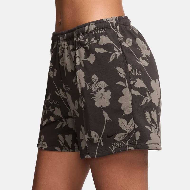 Nike Brown Women's Sportswear Chill Terry Printed Shorts for Women | Best Price UAE