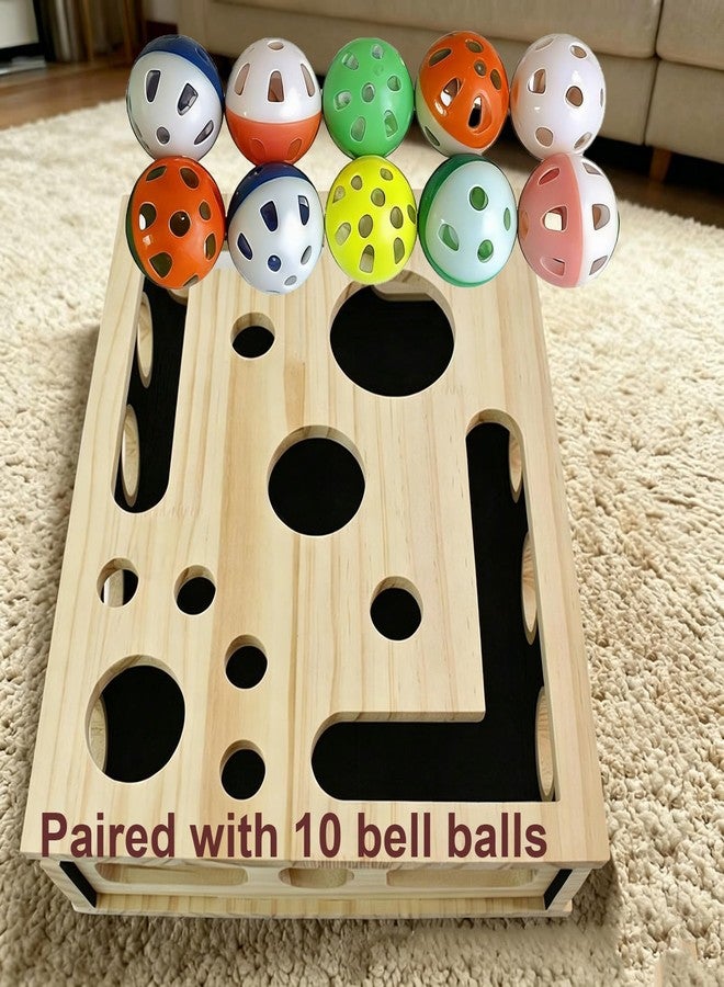 AHJK Cat Scratch Puzzle Enrichment Maze Box Wooden Nail File with Bell Ball Sandpaper Inside, Stress-Free Alternative to Nail Clippers and Grinders, for Cats that Hate Nail Trimming (Style-A) - Image 3