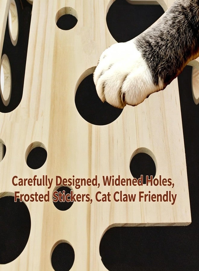 AHJK Cat Scratch Puzzle Enrichment Maze Box Wooden Nail File with Bell Ball Sandpaper Inside, Stress-Free Alternative to Nail Clippers and Grinders, for Cats that Hate Nail Trimming (Style-A) - Image 5