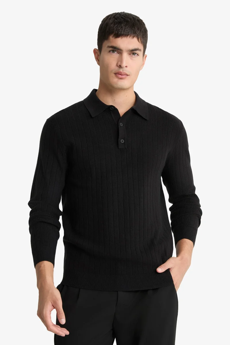 Defacto  Standard Fit Polo Collar Knitwear Pullover for Men | Best Price UAE
