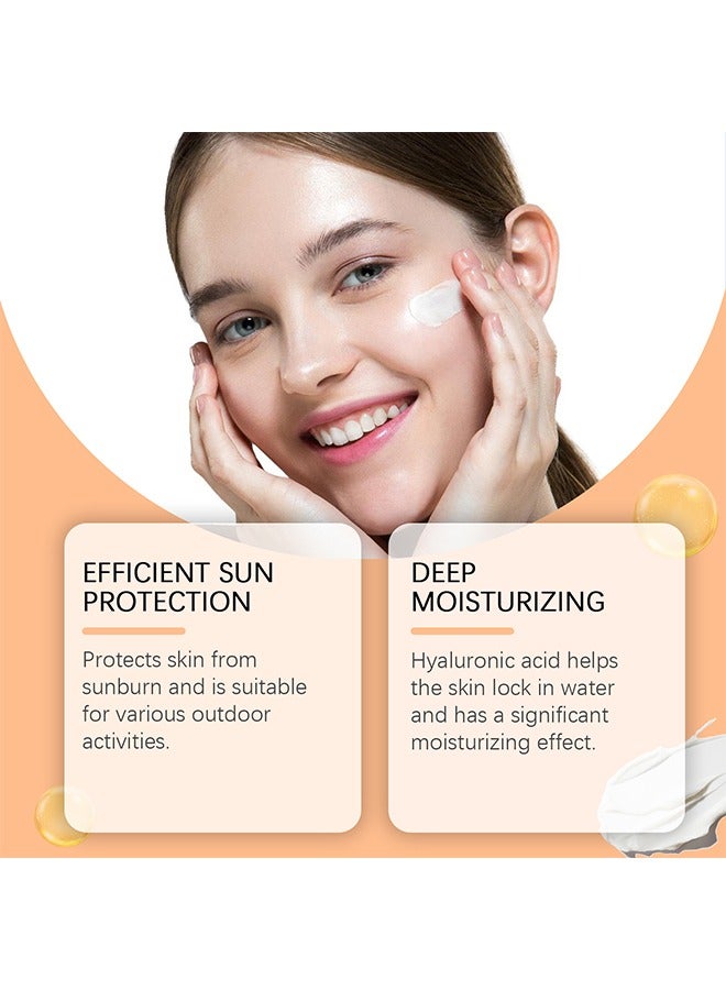 EELHOE Invisible Texture Sunscreen Lotion, 8 Hour UVA UVB Protection, Sunscreen Lotion, Whitening Moisturizing Non-Greasy Water Resistant Sunscreen Gel Cream, SPF 60+, for Face and Body 50ml - Image 4