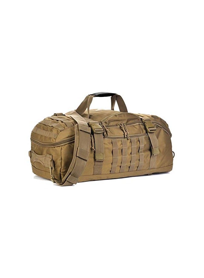 Miramrax Travel Duffle Bag Backpack for Men - Large Tactical Bags Weekender Gym Bag for Overnight Traveling Military Workout Deployment Sports (Coyote, 45L)