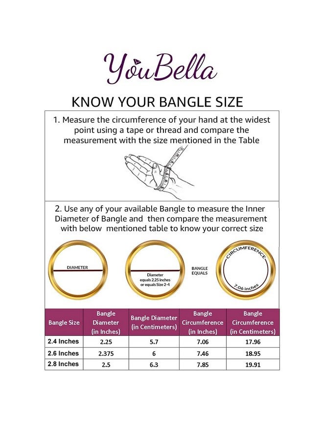YouBella Bangles for Women Stylish Traditional American Diamond Bangles for Women and Girls (2.4) - Image 3