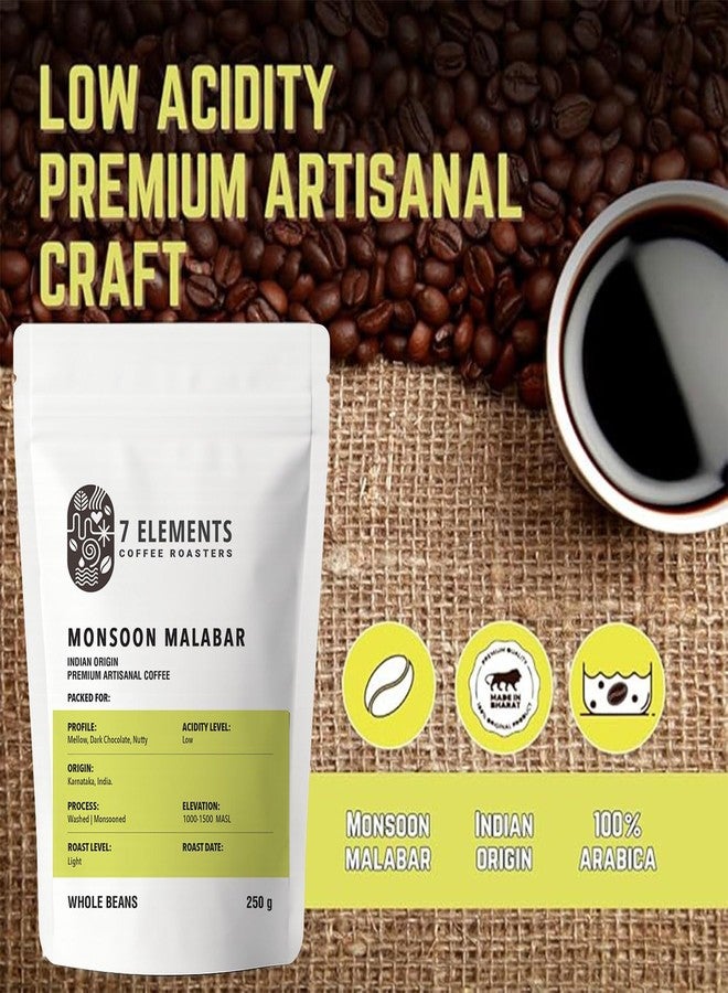 7 Elements Coffee Roasters Monsoon Malabar Ground Coffee - 250 g (Pack of 1) | Light Roast (Espresso, Moka Pot Grind) | 100% Arabica Freshly Roasted Coffee Grounds | AA Grade | Rich Flavorful Coffee - Image 2