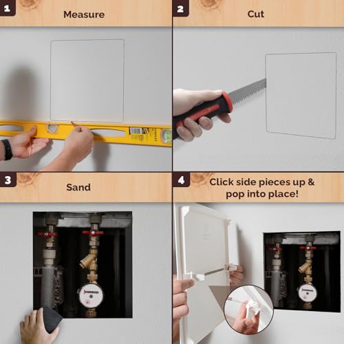 Morvat Spring Access Panel 12x12 Inch for Ceiling & Drywall, Heavy-Duty Durable ABS Plastic & Easy Install Access Box, Wall Hole Cover Plate for Plumbing & Electrical Cables & Wiring, White - Image 5