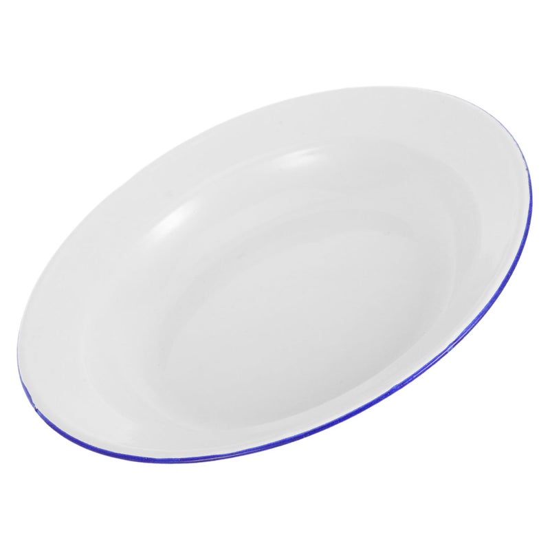 Enamel Dinner Plate Retro Style Appetizer Dessert Salad Plate Easy Clean Outdoor Dining - Image 2