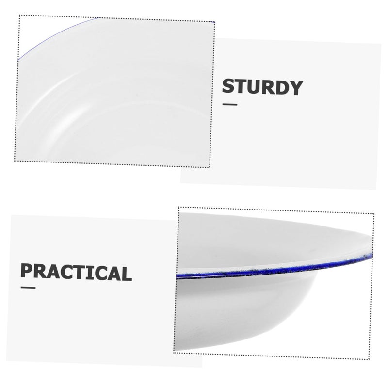 Enamel Dinner Plate Retro Style Appetizer Dessert Salad Plate Easy Clean Outdoor Dining - Image 4