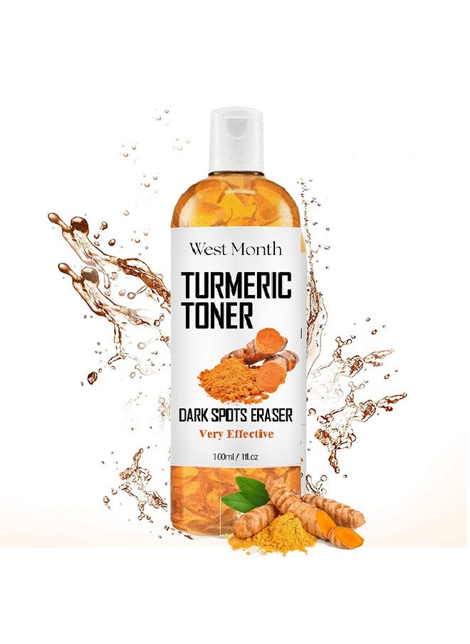 West&Month Dark Spot Eraser Turmeric Toner -Corrector Toner 100ML Facial Toner For Acne Prone Skin Dark Spot Remover For Face Hydrating Face Toner For Women Treatme  - Image 1