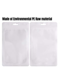 Excefore 100 Pieces Of Food Storage Bag, Resealable Polyester Film Bag, Odor Protection Bag With Zipper And Transparent Window Packaging For Sealing Storage Supplies (White)  - Image 2