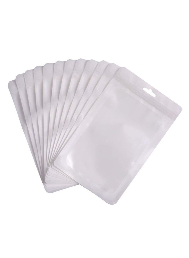 Excefore 100 قطعة من أكياس تخزين الطعام، كيس فيلم بوليستر قابل للإغلاق، كيس حماية من الروائح مع سحاب ونافذة شفافة للتغليف لتخزين المستلزمات - Image 1