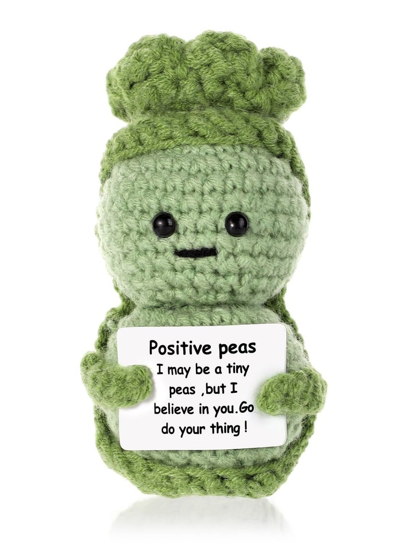 Excefore - Fnnny Positive Pea, 3.8 Inch Creative Cute Positive Pea, Pocket Hug Worry Doll with Positive Affirmation Cards, for Friends Party Decoration Encouragement - Image 1