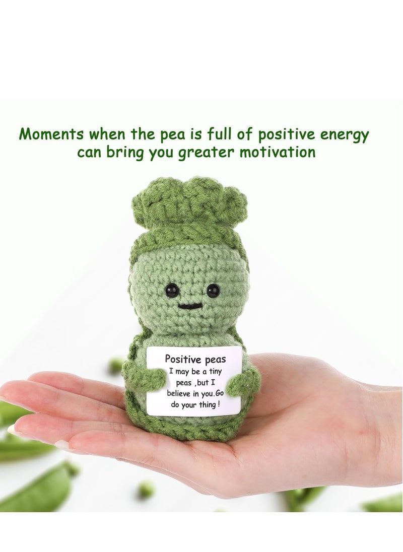 Excefore - Fnnny Positive Pea, 3.8 Inch Creative Cute Positive Pea, Pocket Hug Worry Doll with Positive Affirmation Cards, for Friends Party Decoration Encouragement - Image 1