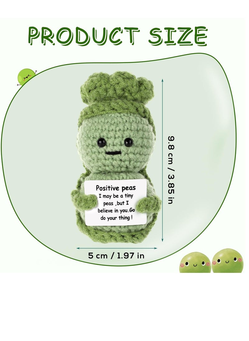 Excefore - Fnnny Positive Pea, 3.8 Inch Creative Cute Positive Pea, Pocket Hug Worry Doll with Positive Affirmation Cards, for Friends Party Decoration Encouragement - Image 1