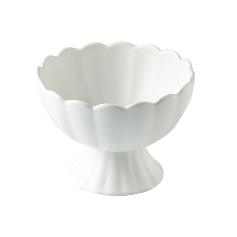 WAIT FLY Macaron Color Ceramic Dessert Trifle Ice Cream Pudding Serving Bowl for Fruit, Salad, Candy, Snack-White-6 OZ - Image 1