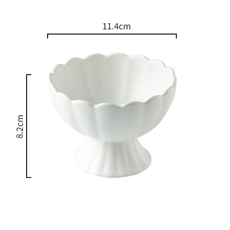 WAIT FLY Macaron Color Ceramic Dessert Trifle Ice Cream Pudding Serving Bowl for Fruit, Salad, Candy, Snack-White-6 OZ - Image 2