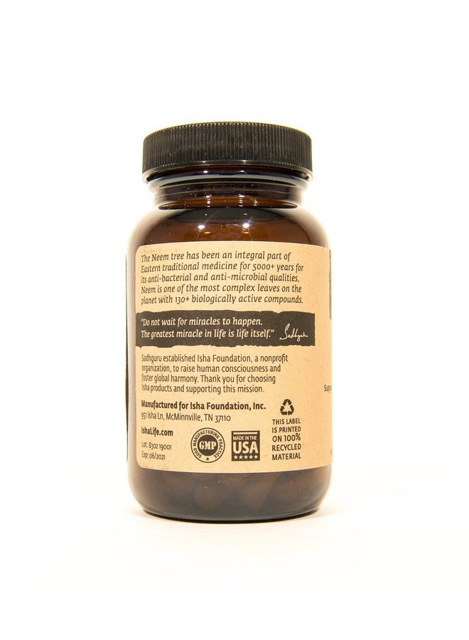 ISHA Organic Neem Supplement - Natural Ayurvedic Herbal Cleanser and Purifier: Boosts Immunity - 90 Vegetarian Capsules, 900 mg Each - Image 4