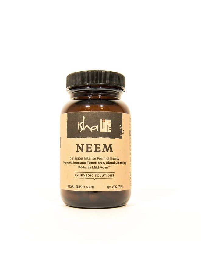 ISHA Organic Neem Supplement - Natural Ayurvedic Herbal Cleanser and Purifier: Boosts Immunity - 90 Vegetarian Capsules, 900 mg Each - Image 1