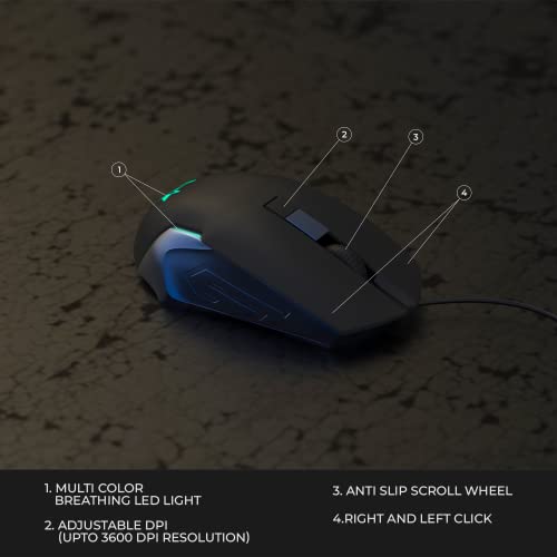 Arctic Fox Crystal Wired Keyboard and Mouse Set with 104 Keys and a USB Gaming Mouse with 3600 DPI - Image 4