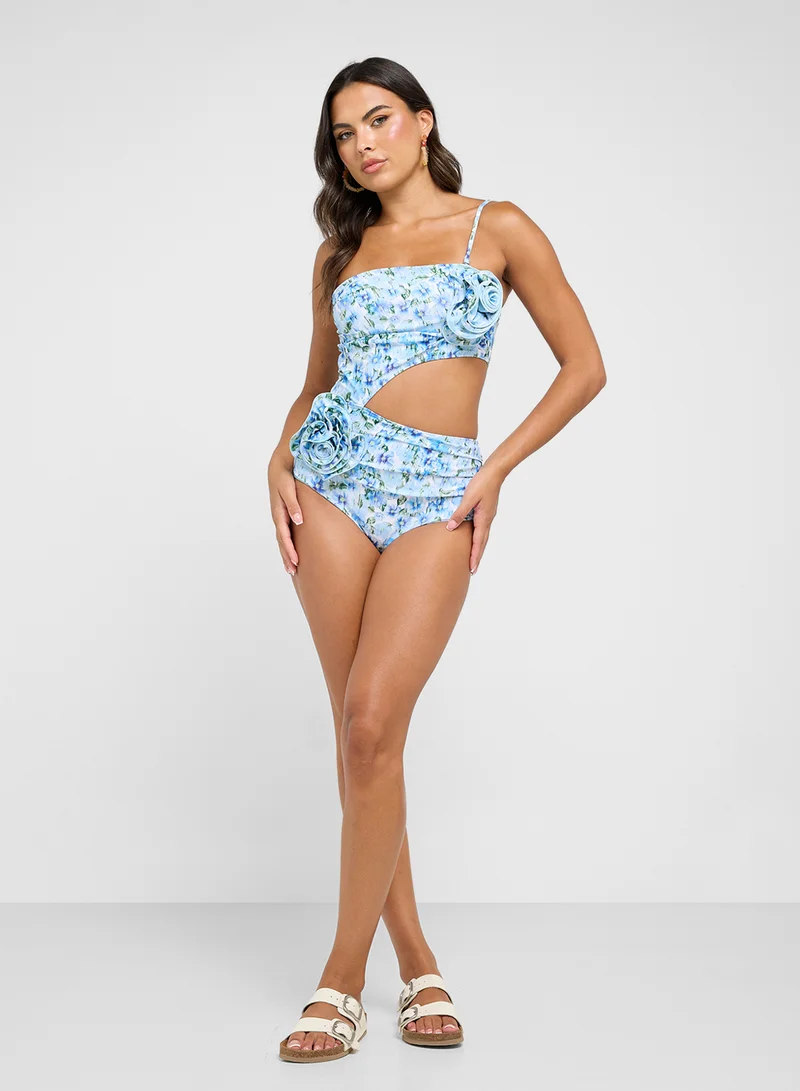 جينجر 3Pc Bandeau Bikini Top & Bottom Set