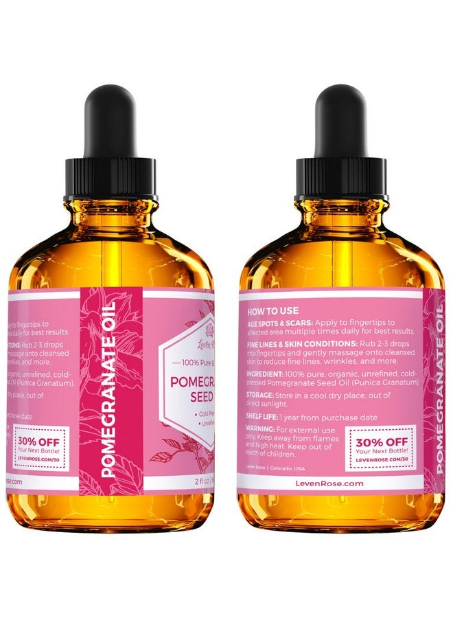 Leven Rose Pomegranate Seed Oil 100% Pure Unrefined Cold Pressed Antioxidant Moisturizer For Hair Skin And Nails 2 Oz - Image 5