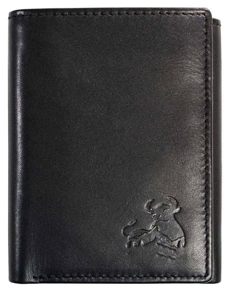 Contacts Men's Black Genuine Leather RFID Blocking Wallet | Bifold Wallet with 8 Card Slots, 1 ID Window - Image 1