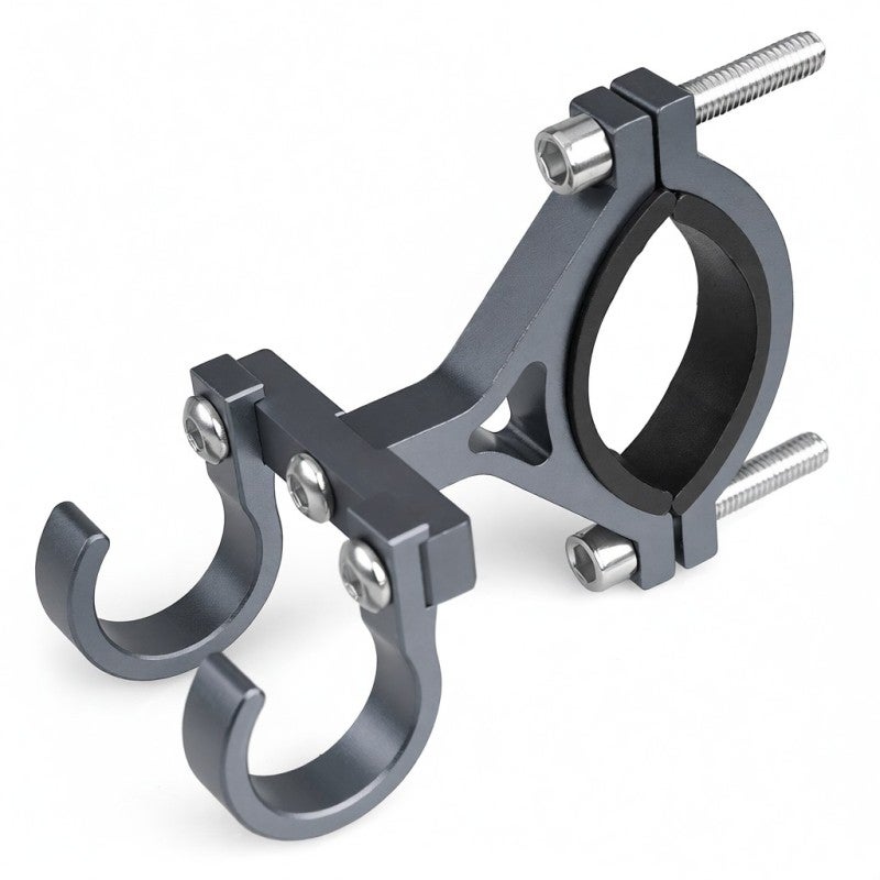 YSANAM Motorcycle Hook: Grey Aluminum Alloy, 50Kg Max Load, 2 Adjustable Angles - Bicycle Luggage Holder, Easy No-Drill Install, Universal Fit for Road Bikes Mountain Bikes Scooters Motorcycle Riders - Image 1