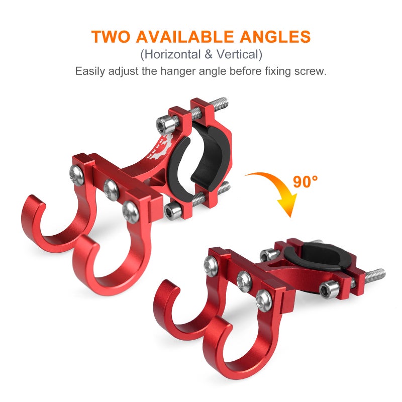 YSANAM Motorcycle Hook: Grey Aluminum Alloy, 50Kg Max Load, 2 Adjustable Angles - Bicycle Luggage Holder, Easy No-Drill Install, Universal Fit for Road Bikes Mountain Bikes Scooters Motorcycle Riders - Image 3