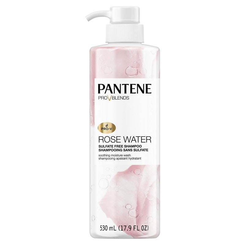 Pantene, Shampoo, Sulfate, Paraben and Dye Free, Pro-V Blends, Soothing Rose Water, 17.9 fl oz - Image 1
