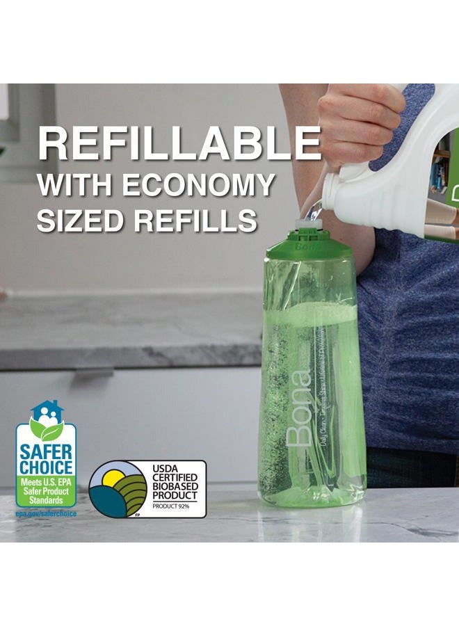 BONA عبوة رذاذ منظف الأرضيات الصلبة متعددة الأسطح - 34 أونصة سائلة - بدون رائحة - قابلة لإعادة التعبئة - حل تنظيف الأرضيات خالي من البقايا لمماسح بونا - للأرضيات الحجرية، والبلاط، واللامينيت، والفينيل - Image 5