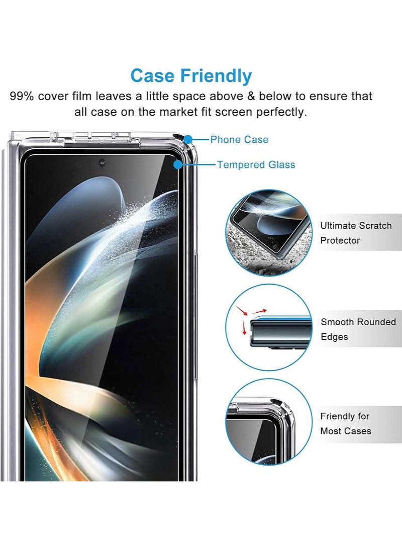 إكس ليفيل 2 PCS سامسونج غالاكسي زد فولد 6 حامي الشاشة ، 9H خفف من الزجاج حامي الشاشة تنطبق على سامسونج غالاكسي زد فولد 6 ، الهاتف المحمول قذيفة ودية ، سهلة التركيب ، ومكافحة كشط الفيلم - Image 2