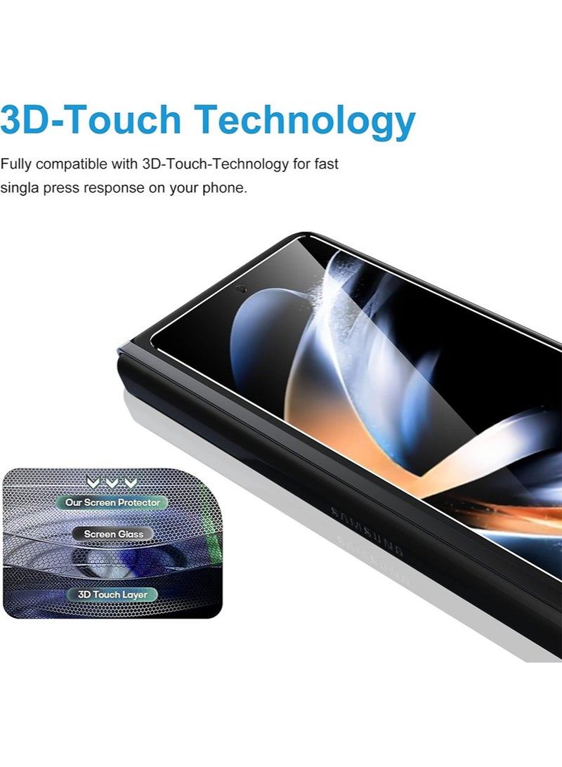 إكس ليفيل 2 PCS سامسونج غالاكسي زد فولد 6 حامي الشاشة ، 9H خفف من الزجاج حامي الشاشة تنطبق على سامسونج غالاكسي زد فولد 6 ، الهاتف المحمول قذيفة ودية ، سهلة التركيب ، ومكافحة كشط الفيلم - Image 3