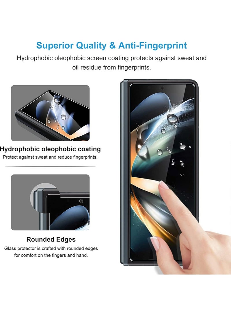 إكس ليفيل 2 PCS سامسونج غالاكسي زد فولد 6 حامي الشاشة ، 9H خفف من الزجاج حامي الشاشة تنطبق على سامسونج غالاكسي زد فولد 6 ، الهاتف المحمول قذيفة ودية ، سهلة التركيب ، ومكافحة كشط الفيلم - Image 5