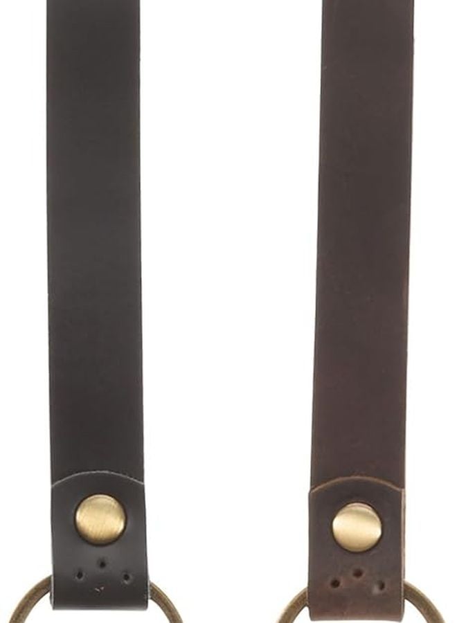 2Pcs Black Red Oily Leather Car Key Chain Holder Durable Auto Keyring For Friends Family - Image 1