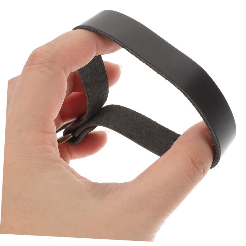 2Pcs Black Red Oily Leather Car Key Chain Holder Durable Auto Keyring For Friends Family - Image 5