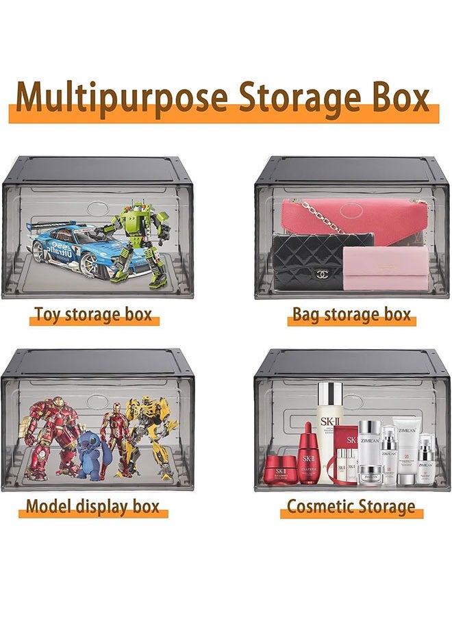 GoldenLike - Shoe Box Clear Shoe Organizer Storage Boxes for Closet Stackable Shoe Organizers Front Opening Sneaker Containers Bin Great Substitute for Shoe Rack Space Saving Shoe Storage Box for Entryway - Image 1