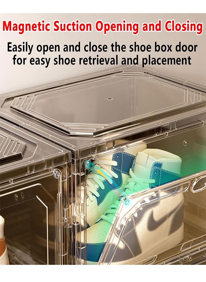 GoldenLike - Shoe Box Clear Shoe Organizer Storage Boxes for Closet Stackable Shoe Organizers Front Opening Sneaker Containers Bin Great Substitute for Shoe Rack Space Saving Shoe Storage Box for Entryway - Image 1