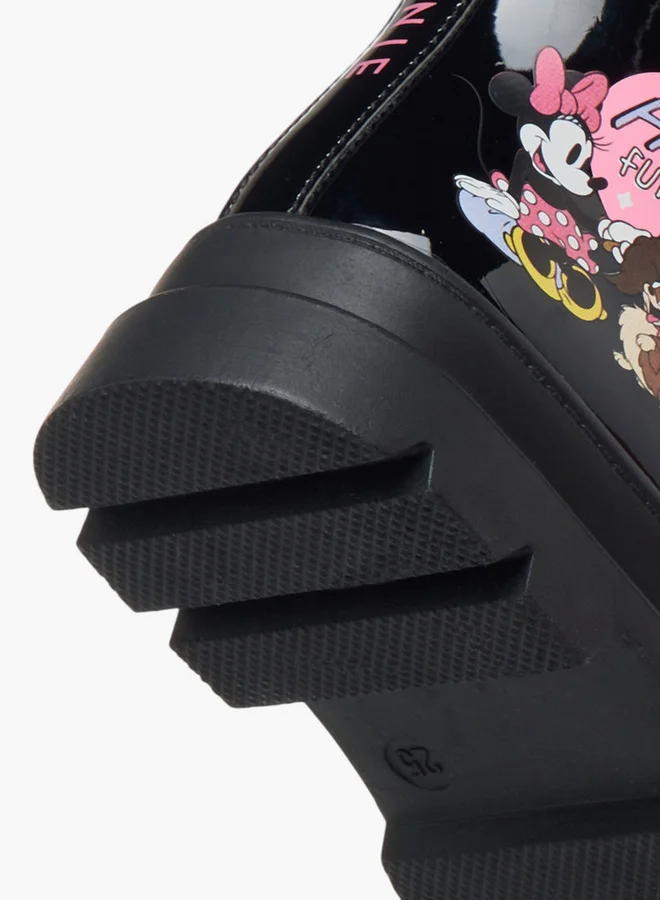Disney Minnie Mouse Print Ankle Boots with Zip Closure