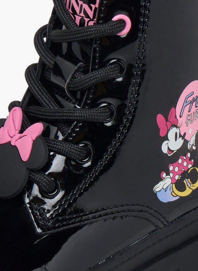 Disney Minnie Mouse Print Ankle Boots with Zip Closure - Image 4